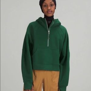 Lululemon Half Zip Oversized Scuba Hoodie in Evergreen